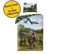 Jurassic World Set Copripiumino Singolo 2-in-1 Design Ue Misura Dinosauro Letto