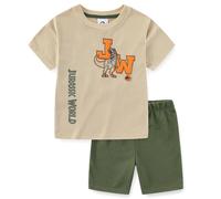 Jurassic World Set maglietta a maniche corte e pantaloncini per bambini grandi, Grigio/verde, 6