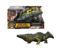 Mattel Jurassic World - Stomatosuchus Ruggito Selvaggio, dinosauro snodato con luci e suoni, premi il tasto e attiva ruggiti feroci e mosse d'attacco feroci, JKL82
