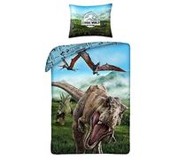 Halantex Set Letto Originale Jurassic World Dinosauro T-Rex - Copripiumino 140x200cm + Federa 100% Cotone