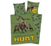 Jurassic World T-Rex Dinosauri Reversibile Lenzuola, 80 X 80 CM + 135 X 200 CM