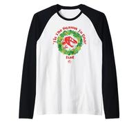 Jurassic World Tis The Season To Roar Dad Maglia con Maniche Raglan