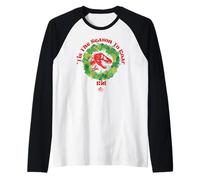 Jurassic World Tis The Season To Roar Kid Maglia con Maniche Raglan