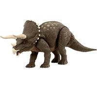 Jurassic world - triceratopo protettore dell'habitat, dinosauro lungo 43+ cm difensore del deserto, realizzato per il 60% in plastica riciclata, 4+ anni, hpp88