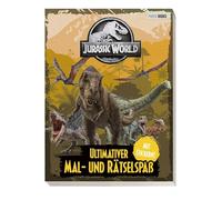 Jurassic World: Ultimativer Mal- und Rätselspaß: Malblock mit 1 Stickerseite
