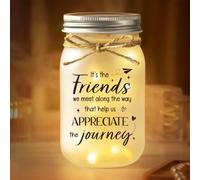 Juratar Regalo di compleanno per amici, regalo per le migliori amiche | Regalo dell'amicizia per le donne, regalo per la migliore amica Bestie Woman, Warm Friends Mason Jar Night Light per Natale