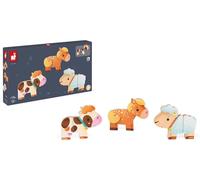 Janod - Funny Magnets Animali della Fattoria - Giocattolo Didattico Magnetico in Legno - Manipolazione e Destrezza - Da 18 Mesi, J08058