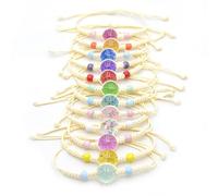 JurciCat 12 braccialetti dell'amicizia per bambini, regolabili, per l'amicizia, per la nascita dei bambini