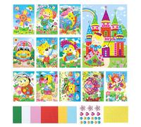 JurciCat 12 pezzi Mosaico Bambini Set Mosaici Adesivi per Bambine e Bambini Fai da te Regali per Compleanni per Feste Attività