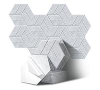 JurciCat 12 pezzi Pannelli Acustici Esagonali autoadesivi pannelli fonoassorbenti decorativi pannello fonoassorbente per studio sonoro ufficio studio sala giochi (30x26x0,9cm)