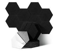 JurciCat 12 pezzi Pannelli Acustici Esagonali autoadesivi pannelli fonoassorbenti decorativi pannello fonoassorbente per studio sonoro ufficio studio sala giochi (30x26x0,9cm)