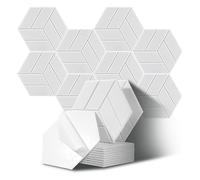 JurciCat 12 pezzi Pannelli Acustici Esagonali autoadesivi pannelli fonoassorbenti decorativi pannello fonoassorbente per studio sonoro ufficio studio sala giochi (30x26x0,9cm)
