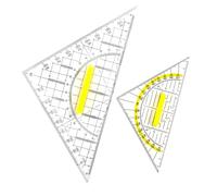 JurciCat 2 Triangoli Geometrici Con Impugnatura Triangolo Geometrico Piccolo (14 Cm) Triangolo Geometrico Grande (20 Cm) Ideale Per Disegnare Cartografare Modellare Matematica E Arte