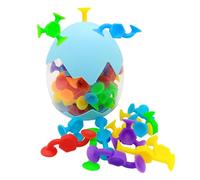JurciCat 48 Pezzi Giocattolo a Ventosa Sensoriale Silicone Per Giocattoli Da 3+ Anni Vasca Da Bagno Aspirazione Giocattolo Con Organizzatore Per Stress Sollievo Genitore-bambino Lnteractive Play