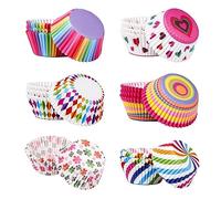 JurciCat 600 Pirottini per Muffin in Carta - 6 Modelli Combinati, Stampi Mini per Cottura, Tazze da Forno per Festa di Compleanno, Matrimonio, Dessert