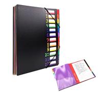 JurciCat Cartelle a Soffietto Espandibili Portatile Accordion File Cartella Portadocumenti Organizer Cartelle della Fisarmonica A4 per Scuola Ufficio Famiglia