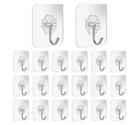 JurciCat Ganci adesivi 20 pezzi gancio adesivo da parete Ganci autoadesivi extra forti per bagno cucina bagno parete soffitto