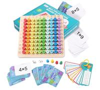 JurciCat Tabelline per Bambini Tavola Pitagorica Plastificata Tabelline Montessori Giochi matematici Tavola aritmetica in Legno Giocattolo educativo Montessori