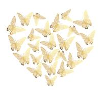 JURENEE 24 Pezzi Farfalle Decorative Torta 3D, Carta Lucida Farfalle Decorative da Parete, Oro Adesivi Murali Farfalla, Bella Forma, Decorazioni Torta Compleanno, Adatto per Parete, Matrimonio,