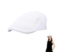 JURENEE Basco Uomo Estivo Bianca, Newsboy Flat cap in Materiale Acrilico, Berretto Piatto Traspirante e Confortevole, Fresco e Resistente, Casual e Versatile, Adatto per la Pesca, Il Campeggio