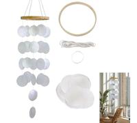 JURENEE Kit di Materiale per Wind Chimes, Campanello Vento Conchiglia Esterni, Scacciapensieri da Esterno, Materiali Creativi Fatti a Mano, Montaggio Fai da te, Adatto per la Stanza (Bianche)