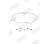 JURID 2919209560 KIT PASTIGLIE FRENO, FRENO A DISCO