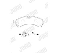 JURID 2923109560 Kit pastiglie freno, Freno a disco per IVECO,NISSAN,RENAULT TRU