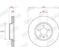 JURID 563228JC Disco freno per AUDI,SEAT,SKODA,VW