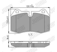 JURID 571852J Kit pastiglie freni per BMW 5 Limousine (E39) X5 (E53) 7 (E38)