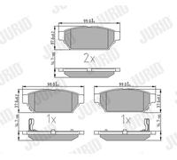 JURID 571943J Kit pastiglie freno, Freno a disco per MITSUBISHI,PROTON
