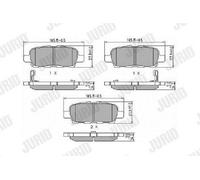 JURID 572501J Kit pastiglie freni Posteriore per RENAULT KOLEOS (HY)