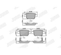 JURID 572516J Kit pastiglie freno, Freno a disco per TOYOTA