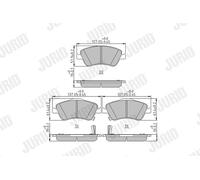 JURID 572524J Kit pastiglie freno, Freno a disco per TOYOTA