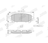 JURID 572529J Kit pastiglie freno, Freno a disco per SUBARU