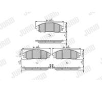 JURID 572551J Kit pastiglie freno, Freno a disco per NISSAN