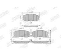 JURID 572570J Kit pastiglie freno, Freno a disco per CHEVROLET,DAEWOO,HOLDEN,OPE