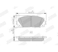 JURID 572578J Kit pastiglie freno, Freno a disco per GREAT WALL,HAVAL,TOYOTA,ZHO