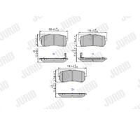 JURID 572596J Kit pastiglie freno, Freno a disco per HYUNDAI,KIA
