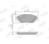 JURID 572620J Kit pastiglie freno, Freno a disco per LEXUS