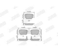 JURID 572623J Kit pastiglie freno, Freno a disco per TOYOTA