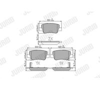 JURID 572627J Kit pastiglie freno, Freno a disco per TOYOTA