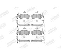 JURID 572628J Kit pastiglie freno, Freno a disco per MAZDA