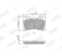 JURID 572647J Kit pastiglie freno, Freno a disco per LEXUS
