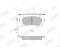 JURID 572656J Kit pastiglie freno, Freno a disco per LEXUS,TOYOTA
