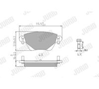 JURID 573012J Kit pastiglie freno, Freno a disco per FORD,JAGUAR