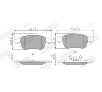 JURID 573243J Kit pastiglie freno, Freno a disco per RENAULT