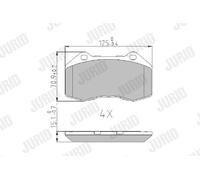 JURID 573253J Kit pastiglie freno, Freno a disco per RENAULT