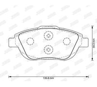 JURID 573264J Kit pastiglie freno, Freno a disco per CITROEN C3 Picasso