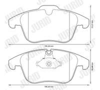 JURID 573311J Kit pastiglie freno, Freno a disco per CITROËN,PEUGEOT