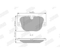 JURID 573342J Kit pastiglie freno, Freno a disco per LAND ROVER